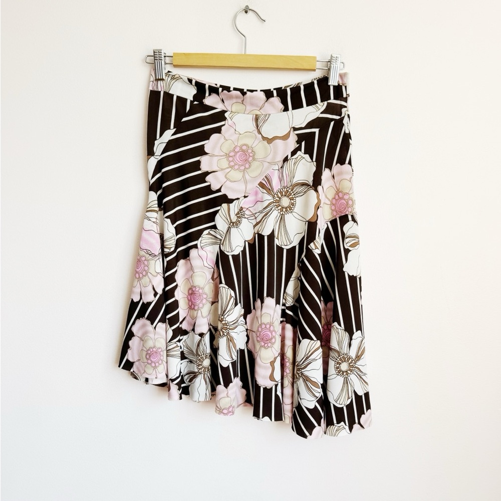 Y2K Asymmetrical Hem Mid Rise Knee Length Skirt